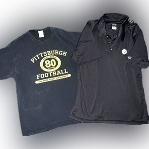 TWO (2)!!  Pittsburgh shirts - golf shirt and T-shirt